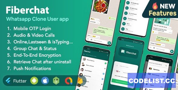 Fiberchat v1.0.50 - Whatsapp Clone Full Chat & Call App | Android & iOS Flutter Chat app