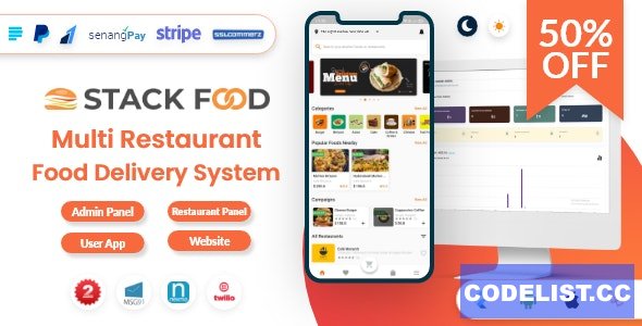 StackFood Multi Restaurant v4.0 - Food Delivery App with Laravel Admin and Restaurant Panel