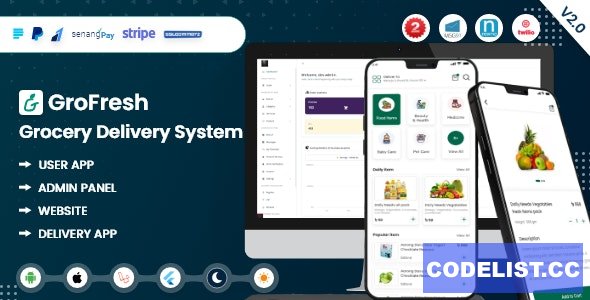 GroFresh v3.0 - (Grocery, Pharmacy, eCommerce, Store) App and Web with Laravel Admin Panel + Delivery App - nulled