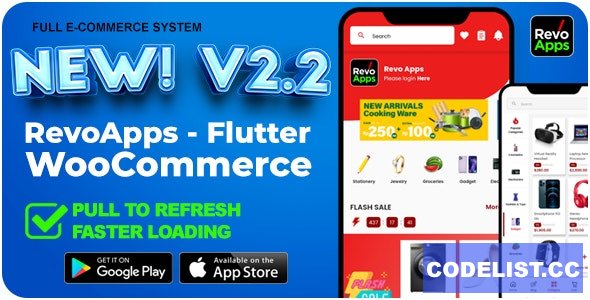 Revo Apps Woocommerce v2.2.0 - Flutter E-Commerce Full App Android iOS 