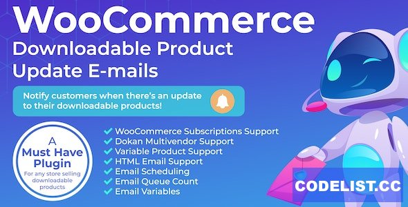 WooCommerce Downloadable Product Update E-mails v2.0.10 