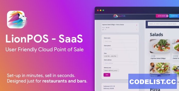 Lion POS v3.5.0 - SaaS Point Of Sale Script for Restaurants and Bars with floor plan
