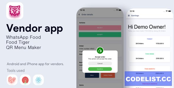 Vendor App v3.0 - WhatsApp Food, FoodTiger, QR Menu Maker