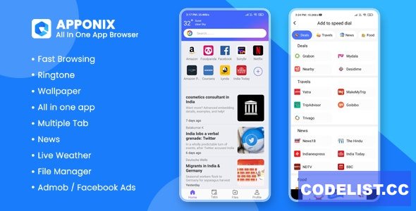 Apponix v1.0 - All in one app browser, Wallpaper, File Manager, Ringtone