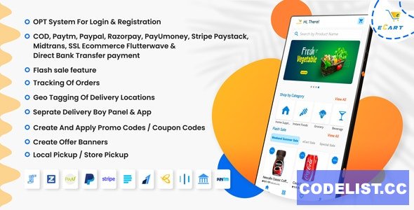 eCart v3.0.0 - Grocery, Food Delivery, Fruits & Vegetable store, Full Android Ecommerce App