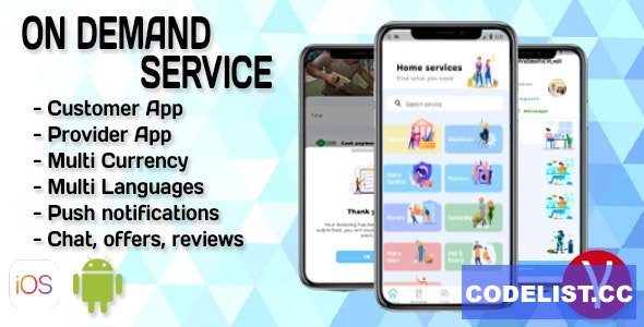 On Demand Service Solution v2.8 - 4 Apps - Flutter (iOS+Android)