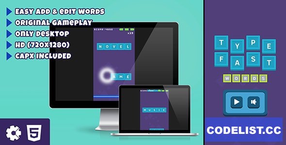 Type Fast Words V1 0 HTML5 Game Premium Scripts Plugins Mobile