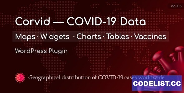 Corvid v2.3.6 - Covid-19 data Maps & Widgets for WordPress 