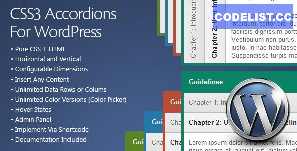 CSS3 Accordions For WordPress v3.0 