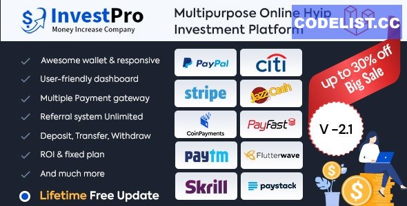 InvestPro v2.0.1 – Wallet & Banking Online Hyip Investment Platform