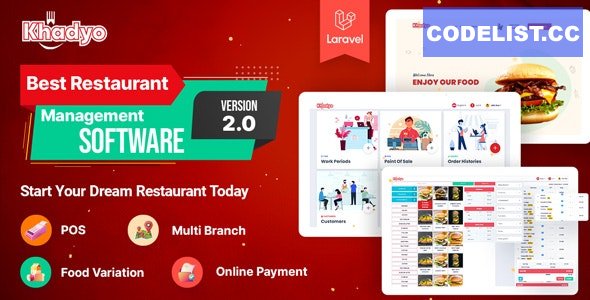 Khadyo Restaurant Software v3.5.0 - Online Food Ordering Website with POS