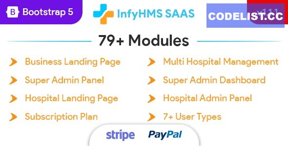 InfyHMS-Saas v1.1.1 - Laravel Multi Hospital Management System