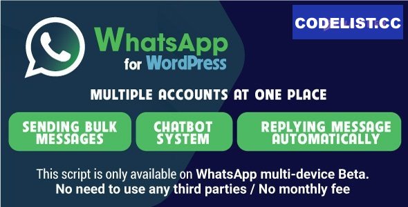 Waziper v1.0 - Whatsapp Marketing Tool for WordPress 