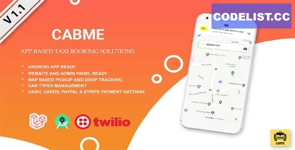Cabme v1.1 - Enterprise Level Complete Taxi App Android + Web 