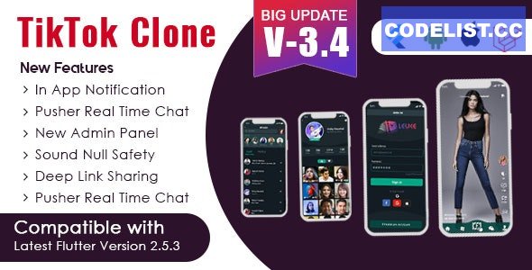 Flutter - TikTok Clone | Triller Clone & Short Video Streaming Mobile App for Android & iOS v3.4