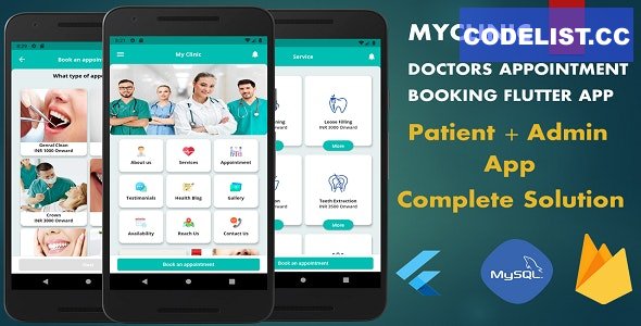 Myclinic v1.4.3 - Doctors Appointment Booking App (Admin + Patient) | Complete Solution | Flutter
