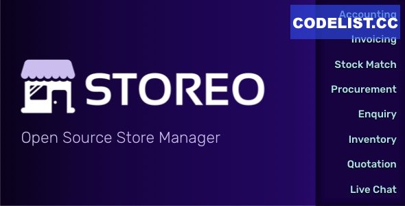 Storeo v1.0 - Open Source Store Manager for Accounting, Billing & Inventory Management 