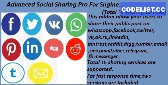 Advanced Social Sharing Pro For Sngine - 21 February 2022