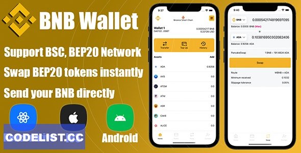 React Native - DeFi Crypto Wallet BNB, BEP20
