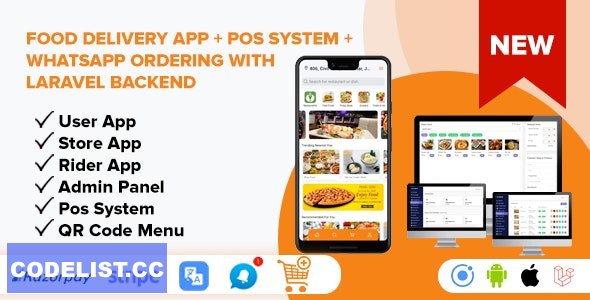 Food Delivery App + POS System + WhatsApp Ordering - Complete SaaS Solution (ionic 5 & Laravel) v2.0