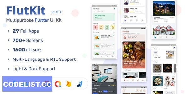 FlutKit v10.1 - Flutter UI Kit 