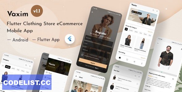 Vaxim v1.1 - Clothing Retail Online Shop Flutter App + Admin Dashboard