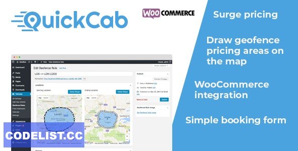 QuickCab v1.2.5 -  WooCommerce Taxi Booking Plugin 