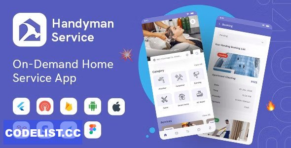Handyman Service 7.7.0 - Flutter On-Demand Home Services App with Complete Solution