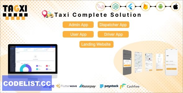 Tagxi v2.3 - Flutter Complete Taxi Booking Solution