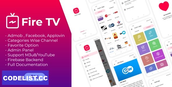 Live TV with Firebase Admin Panel and Admob , Facebook Ads v1.4