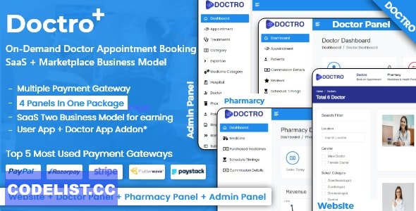 Doctro v4.3 - On-Demand Doctor Appointment Booking SaaS Marketplace Business Model