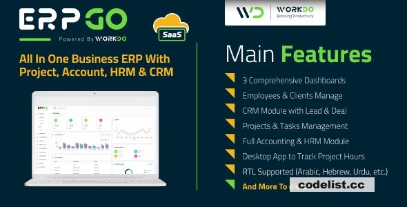 ERPGo SaaS v3.1 - All In One Business ERP With Project, Account, HRM & CRM - nulled