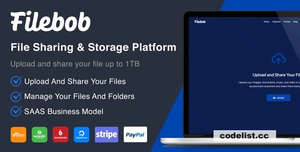 Filebob v1.4.0 - File Sharing And Storage Platform (SAAS)