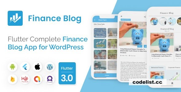 Mighty Finance v1.0 - Flutter 3.0 blog app for Finance with WordPress backend