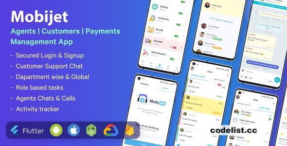 Mobijet v1.0.4 - Agents, Customers & Payments Management App | Android & iOS Flutter app