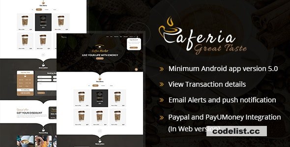 Caferia v1.4 - Restaurant Food Order and Delivery Web and Mobile App 