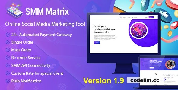 SMM Matrix v1.9 - Social Media Marketing Tool - nulled
