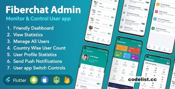 Fiberchat ADMIN App v1.0.14 - Control & Monitor Fiberchat User Whatsapp Clone App 