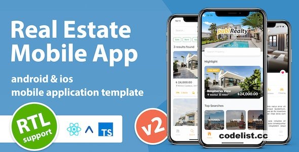 Real Estate Mobile App Template With React Native v5.0