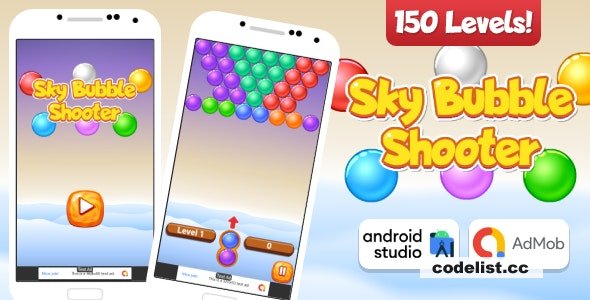 Sky Bubble - Shooter Game Android Studio Project with AdMob Ads -  20 September 2022