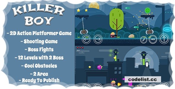 Killer Boy - 2D Action Platformer Mobile/Android Game (Unity Game + Admob) 