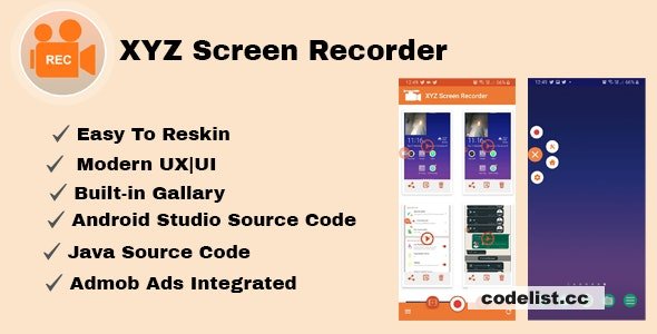 XYZ Screen Recorder v1.0 - Native Android App - Admob Ads