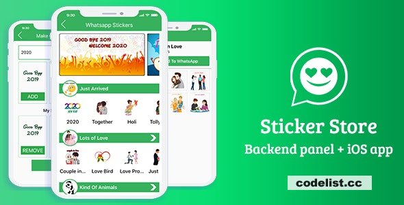Sticker For Whatsapp v2.1 - Animated Sticker app for iOS (Admin Panel + iOS app + Web API + Database)