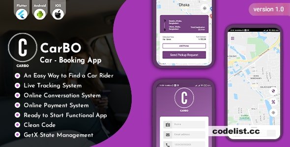 CarBo v1.0 - Online Car Booking Flutter App UI Kit
