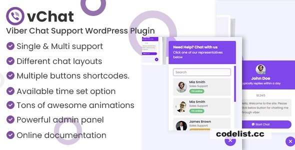 vChat v1.0 - Viber Chat Support WordPress Plugin