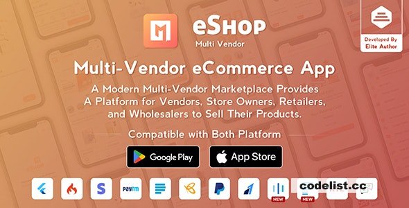 eShop v2.0.9 - Multi Vendor eCommerce App & eCommerce Vendor Marketplace Flutter App