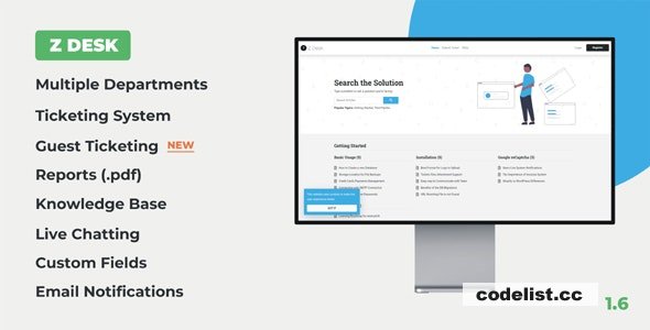 Z Desk v1.6 - Support Tickets System with Knowledge Base and FAQs - nulled