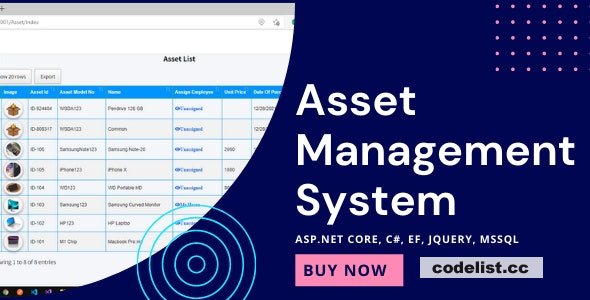Asset Management System with Barcode | ASP.NET Core | EF Core | .NET Core 6.0 v1.0.6
