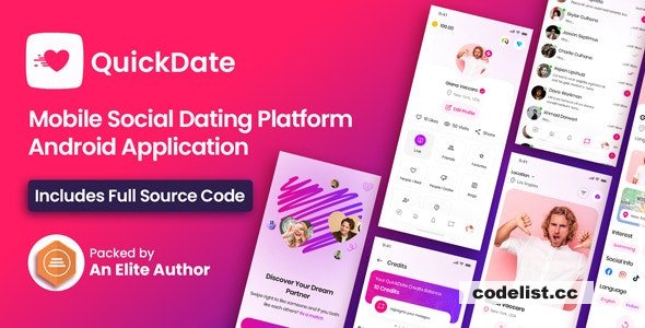 QuickDate Android v2.8 - Mobile Social Dating Platform Application