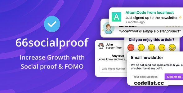 66socialproof v20.0.0 - Social Proof & FOMO Widgets Notifications (SAAS) - nulled